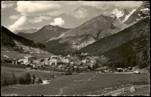 Ansichtskarte Saas-Fee Stadtblick Rothorn, Jägigrat, Fletschhorn 1961