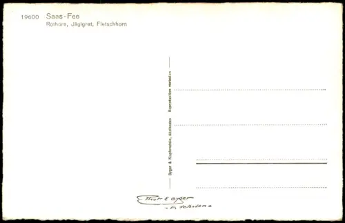 Ansichtskarte Saas-Fee Stadtblick Rothorn, Jägigrat, Fletschhorn 1961