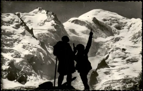 Chamonix-Mont-Blanc Mont Blanc - Bergsteiger Alpen Fotokunst 1961