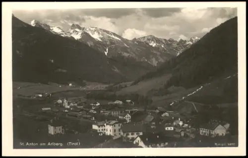 Ansichtskarte St. Anton am Arlberg Blick über die Stadt - Fotokarte 1930