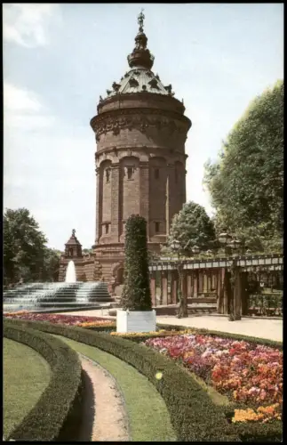 Ansichtskarte Mannheim Wasserturm Naturfarbenaufnahme 1918