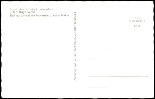 Ansichtskarte Zwiesel mit Rabenstein Fotokarte 1962