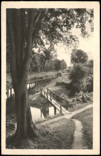 Ansichtskarte  Stimmungsbild: Dorfidyll am Bach 1956