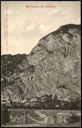 Ansichtskarte Innsbruck Martinswand Kreuz Zaun 1904