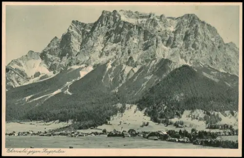 Ansichtskarte Ehrwald Stadt gegen Zugspitze 1928