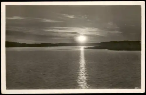 Postcard Norwegen Norge Mitternachtssonne Stimmungsbild Fotokarte 1936