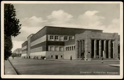 Ansichtskarte Düsseldorf Straßenpartie Kunstpalast Rheinseite 1939