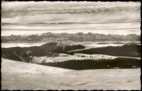 Ansichtskarte Bernau im Schwarzwald Herzogenhorn Skigebiet im Winter 1961