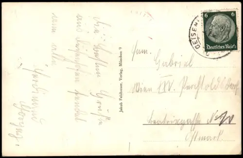 Ansichtskarte München Theatinerkirche und Feldherrnhalle Autos 1939