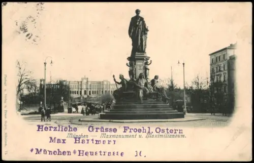 Ansichtskarte Haidhausen-München Maxmonument u. Maximilianeum. 1901