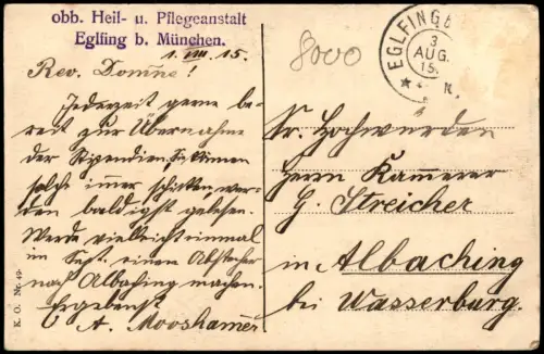 Ansichtskarte München Parkanlage Nymphenburg 1915