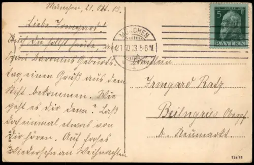 Ansichtskarte München Theatinerkirche mit Feldherrnhalle 1913