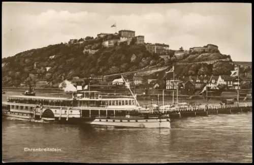 Ansichtskarte Ehrenbreitstein-Koblenz Ehrenbreitstein Rheindampfer 1928
