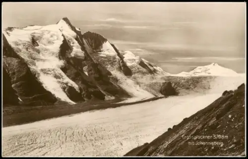 Zell am See Grossglockner mit Johannisberg. Gletscher Stimmungsbild 1928