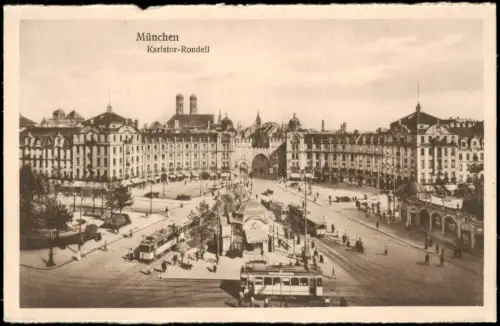 Ansichtskarte München Karlstor-Rondell Straßenbahn 1924