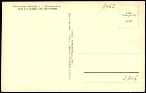 Ansichtskarte Pfronten (Allgäu) Bärenmoosalp-Skihütte Skifahrer Winter 1930