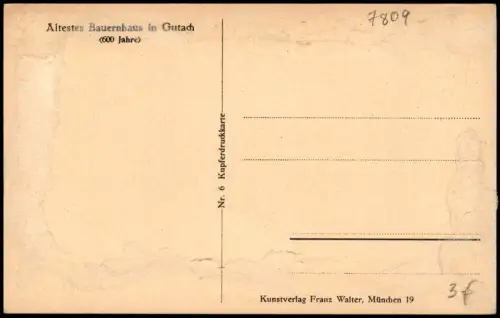 Ansichtskarte Gutach (Schwarzwaldbahn) Ältestes Bauernhaus 1927