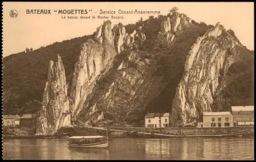 Anseremme-Dinant Ansreme Dinant Le bateau devant le Rocher Bayard. 1918