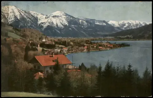 Ansichtskarte Tegernsee (Stadt) Stadt mit Wallberg 1927