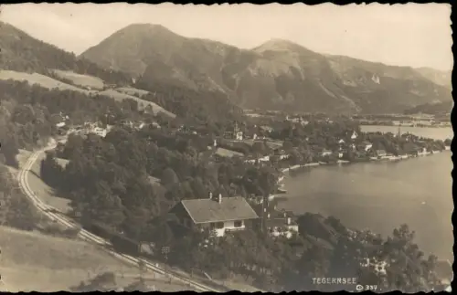 Ansichtskarte Tegernsee (Stadt) Stadtpartie Bahnstraße - Fotokarte 1924