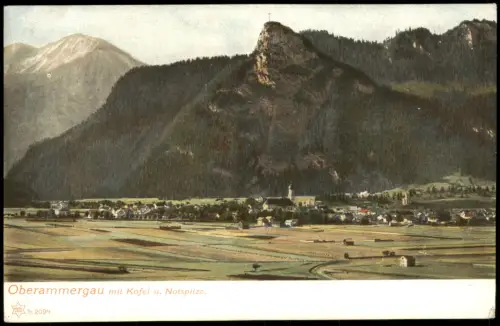 Ansichtskarte Oberammergau Blick auf die Stadt 1908
