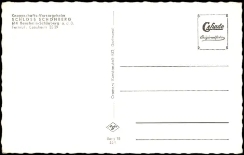 Ansichtskarte Bensheim Luftbild Knappschafts-Vorsorgeheim SCHLOSS 1965