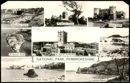 Parrog Wales Mehrbildkarte  Cathedral North Bay and Goscar Rock, Tenby 1961