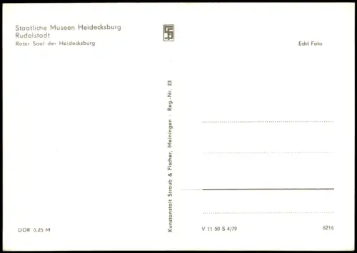 Ansichtskarte Rudolstadt Schloss Heidecksburg - Roter Saal 1979