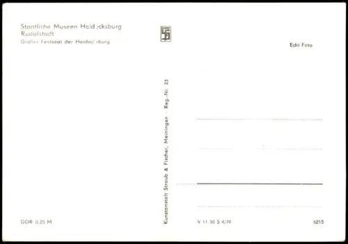 Ansichtskarte Rudolstadt Schloss Heidecksburg - Großer Festsaal 1979