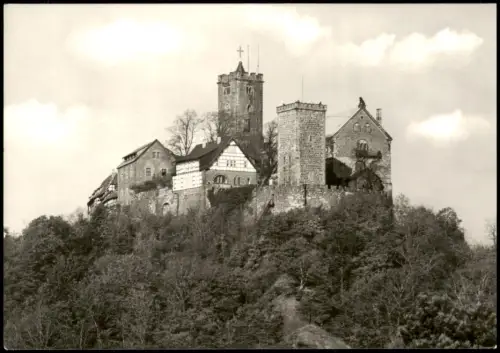 Ansichtskarte Eisenach Die Wartburg von Südwest zur DDR-Zeit 1977