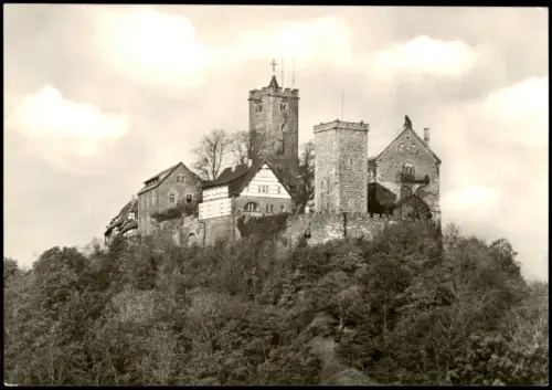 Ansichtskarte Eisenach Die Wartburg von Südwest zur DDR-Zeit 1976