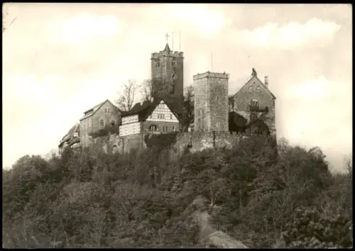 Ansichtskarte Eisenach Die Wartburg von Südwest zur DDR-Zeit 1974