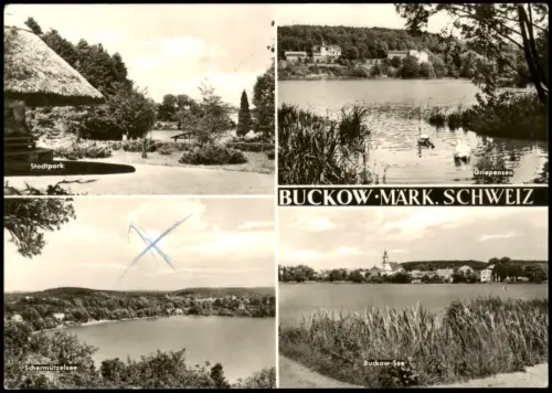 Buckow Märkische Schweiz DDR Mehrbild  Stadtpark Schermützelsee Griepensee 1971