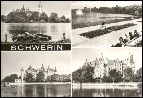 Ansichtskarte Ansichtskarte Schwerin Schweriner Schloss mit Pfaffenteich g1984