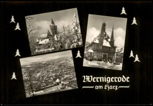 Ansichtskarte Wernigerode Stadtteilansichten im Winter 1967