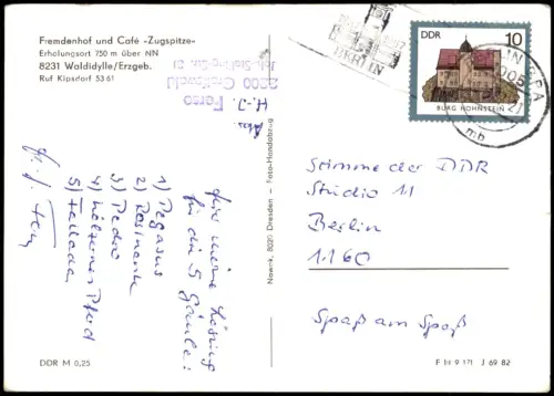 Kipsdorf-Altenberg (Erzgebirge) Cafe Zugspitze 3 Bild im Winter 1971