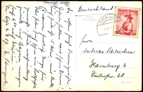 Fuschl am See Panorama-Anicht Fuschlsee mit Schloss Salzkammergut 1958