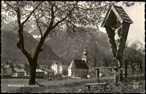 Großgmain Ortsansicht mit Christus-Kreuz GROSSGMAIN (Österreich) 1961