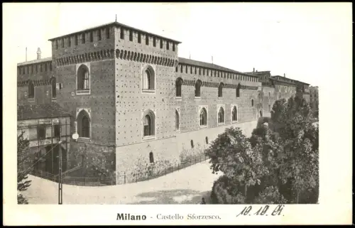 Cartolina Mailand Milano Castello Sforzesco. 1904