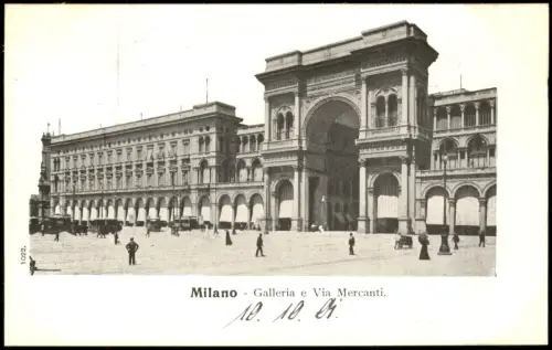 Cartolina Mailand Milano Galleria e Via Mercanti. 1904