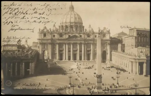 Vatikanstadt Rom Petersdom Basilica Sancti Petri - Fotokarte 1911