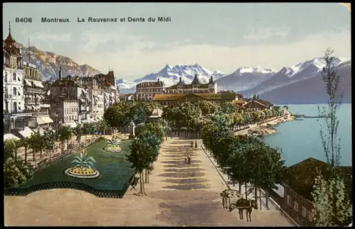 Ansichtskarte Montreux (Muchtern) La Rouvenaz et Dents du Midi 1914