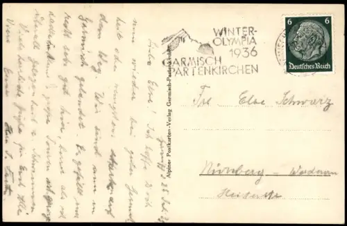 Garmisch-Partenkirchen Kreuzeck Wettersteingebirge - Fotokarte Zugspitze 1937