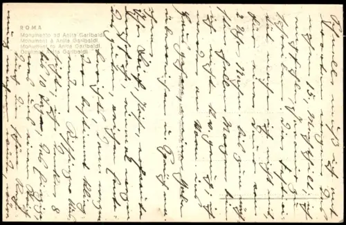 Cartolina Rom Roma Monumento ad Anita Garibaldi 1937