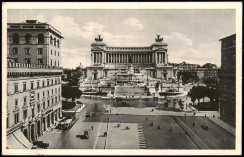 Cartolina Rom Roma Piazza Venezia e. Monumento a Vittorio Emnuele II 1930