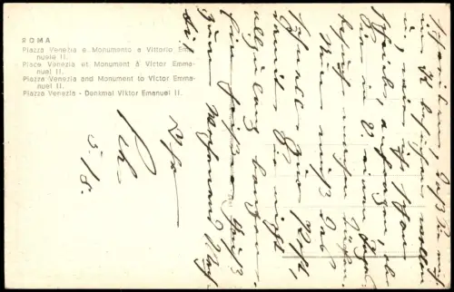 Cartolina Rom Roma Piazza Venezia e. Monumento a Vittorio Emnuele II 1930