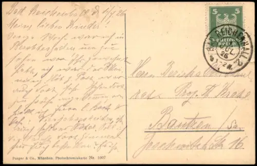 Ansichtskarte Bad Reichenhall Stadtpartie 1926