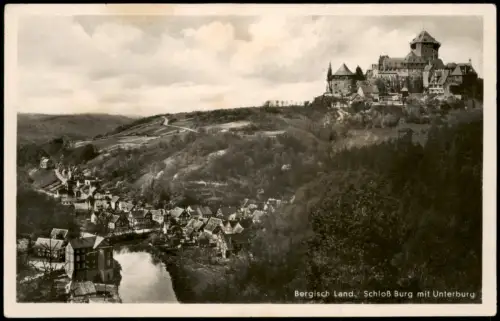 Burg an der Wupper-Solingen Schloß Burg mit Unterburg - Fotokarte 1930