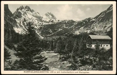 Garmisch-Partenkirchen RAINTALANGERHÜTTE Gatterlspitzen und Plattspitze. 1928