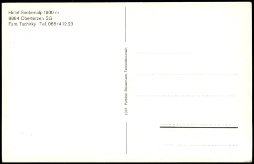 Ansichtskarte Oberterzen Hotel Seebenalp - Fernblick 1980
